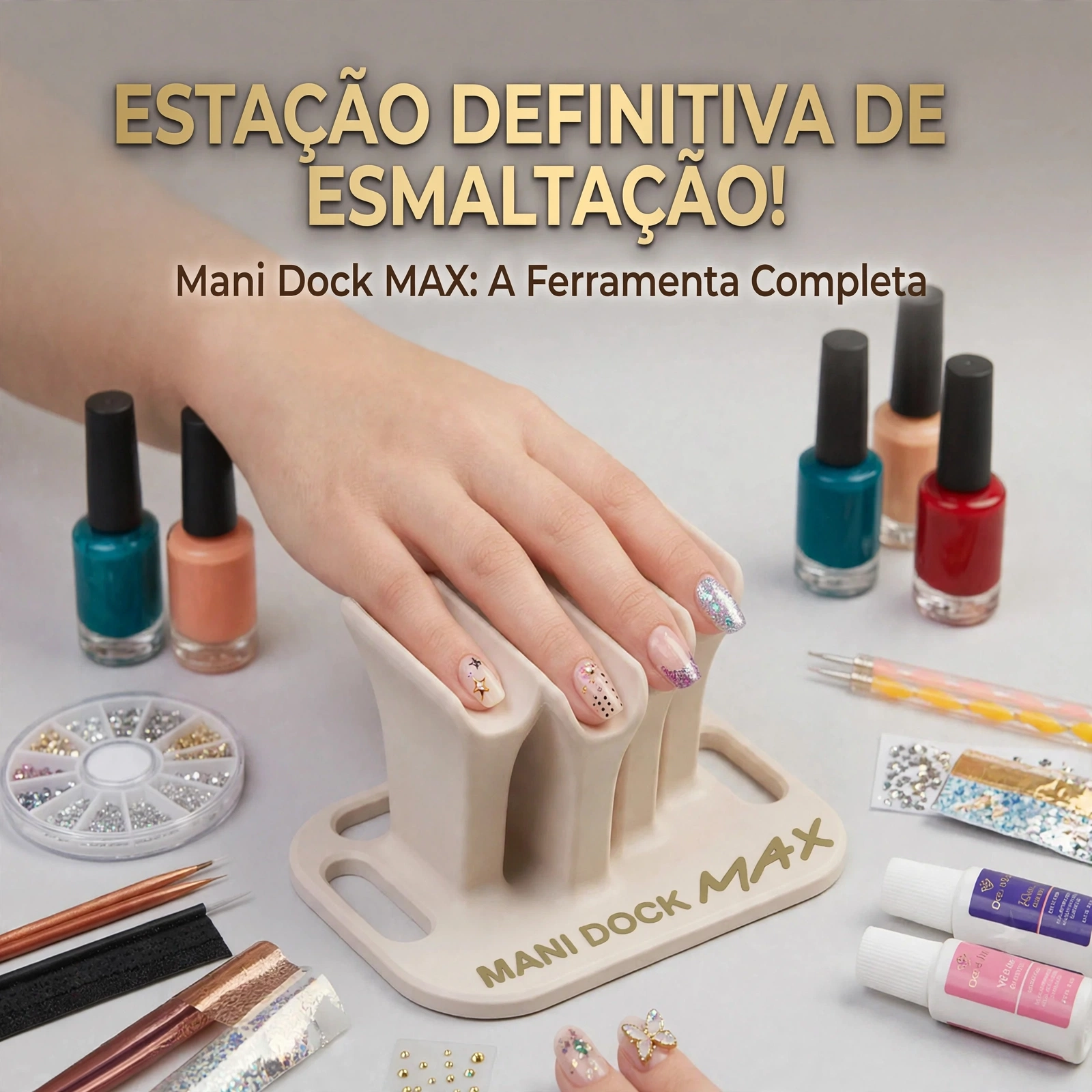 Mani Dock MAX - Estação Definitiva de Esmaltação com Apoio Ergonômico